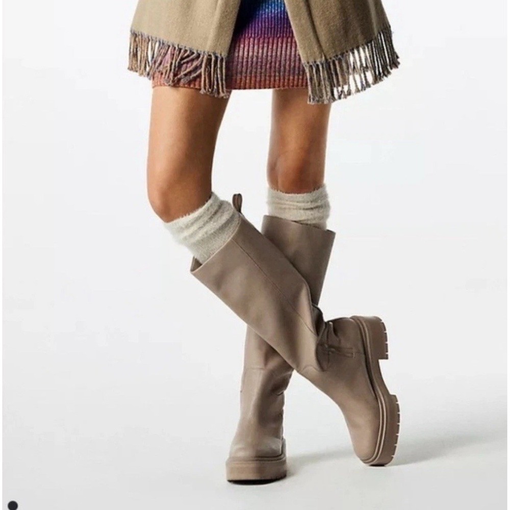 Sam Edelman Women's Larina Knee High Waterproof Boot Sesame‎ Tan 9 $250 With Box